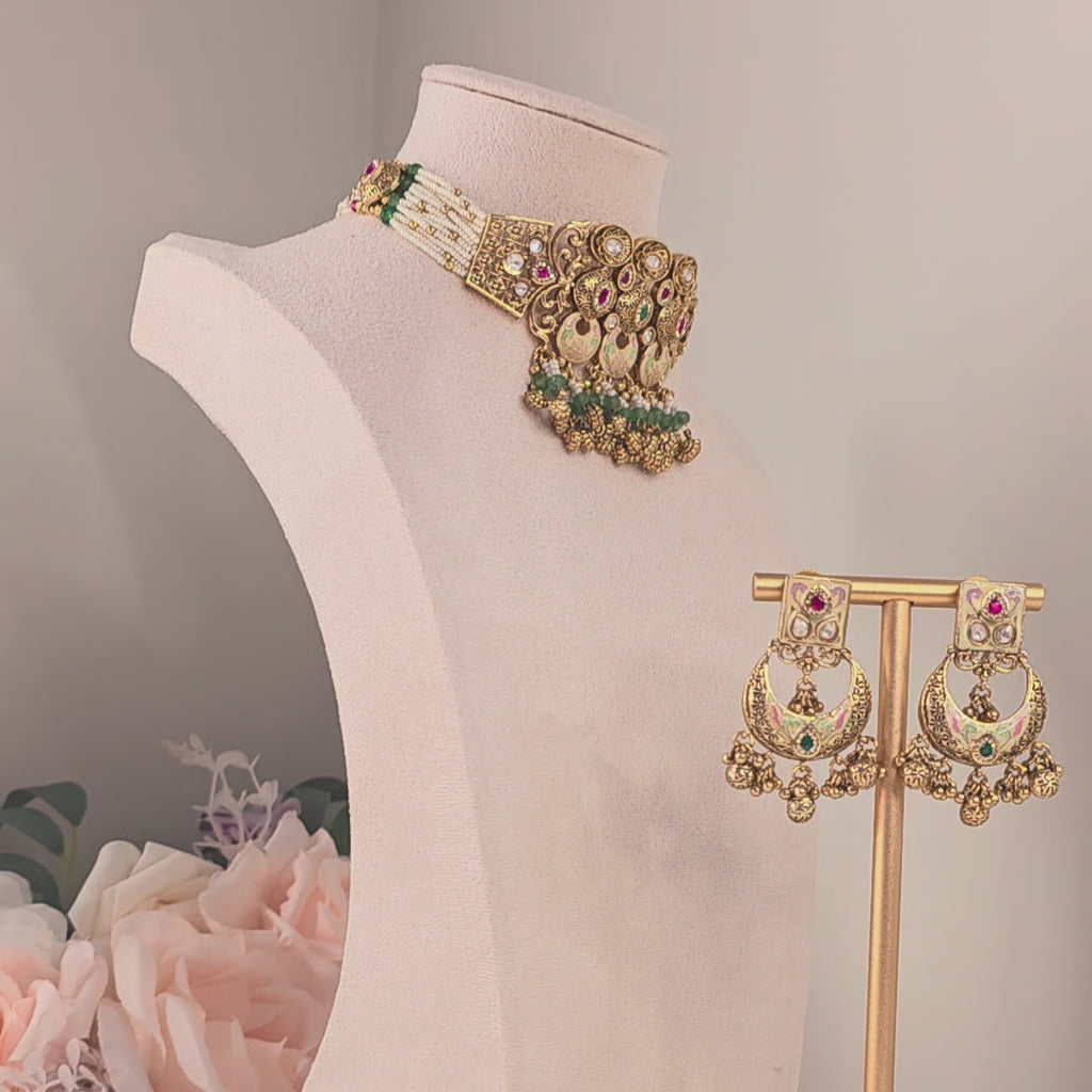 Vamika Heritage Beaded Necklace Set