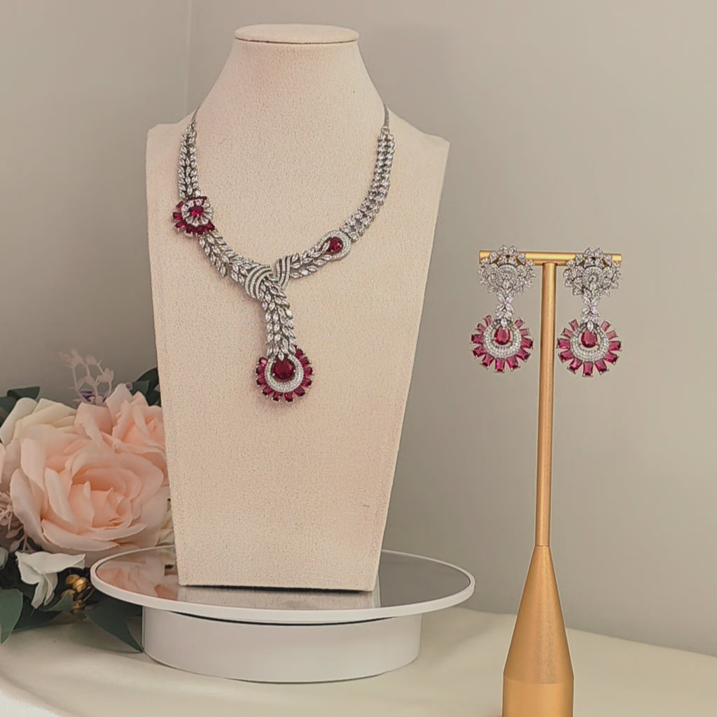 Ruhani Ruby Cascade Necklace Set
