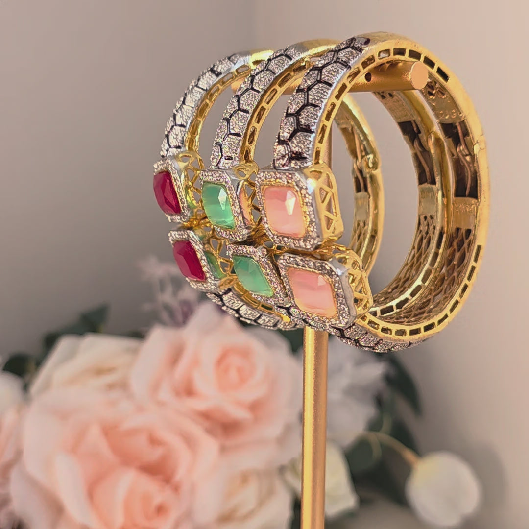 Aurelle Prism Open Cuff Bangles