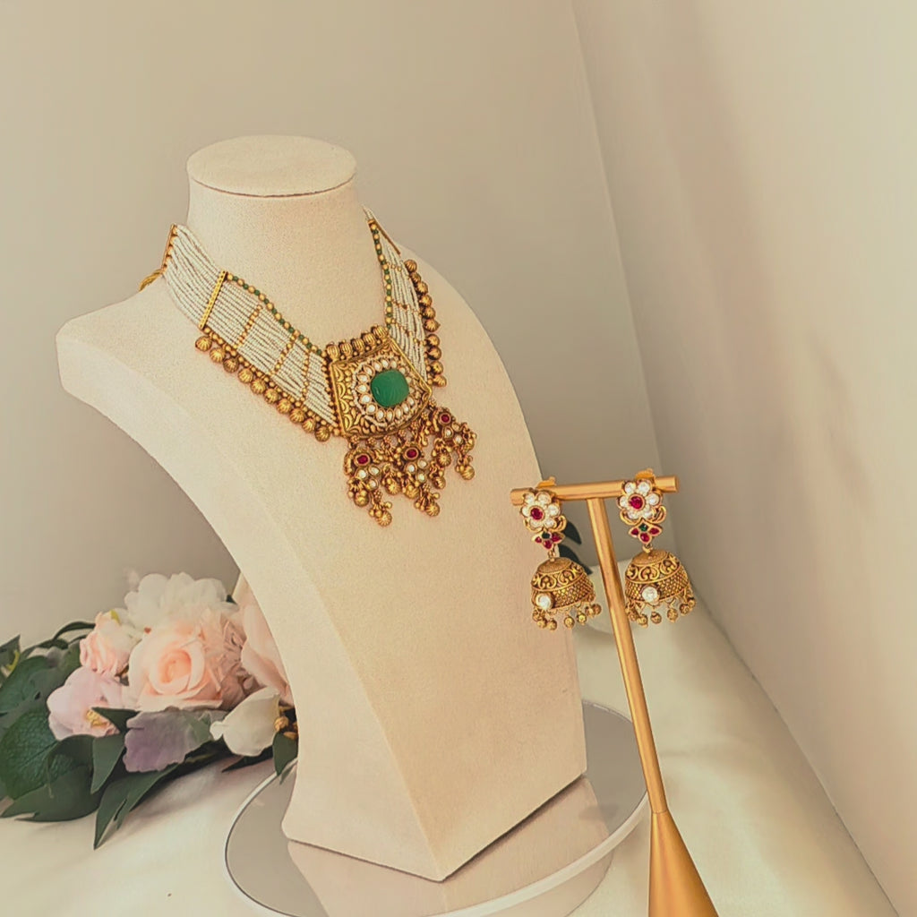 Vedika Pearl Heritage Necklace Set