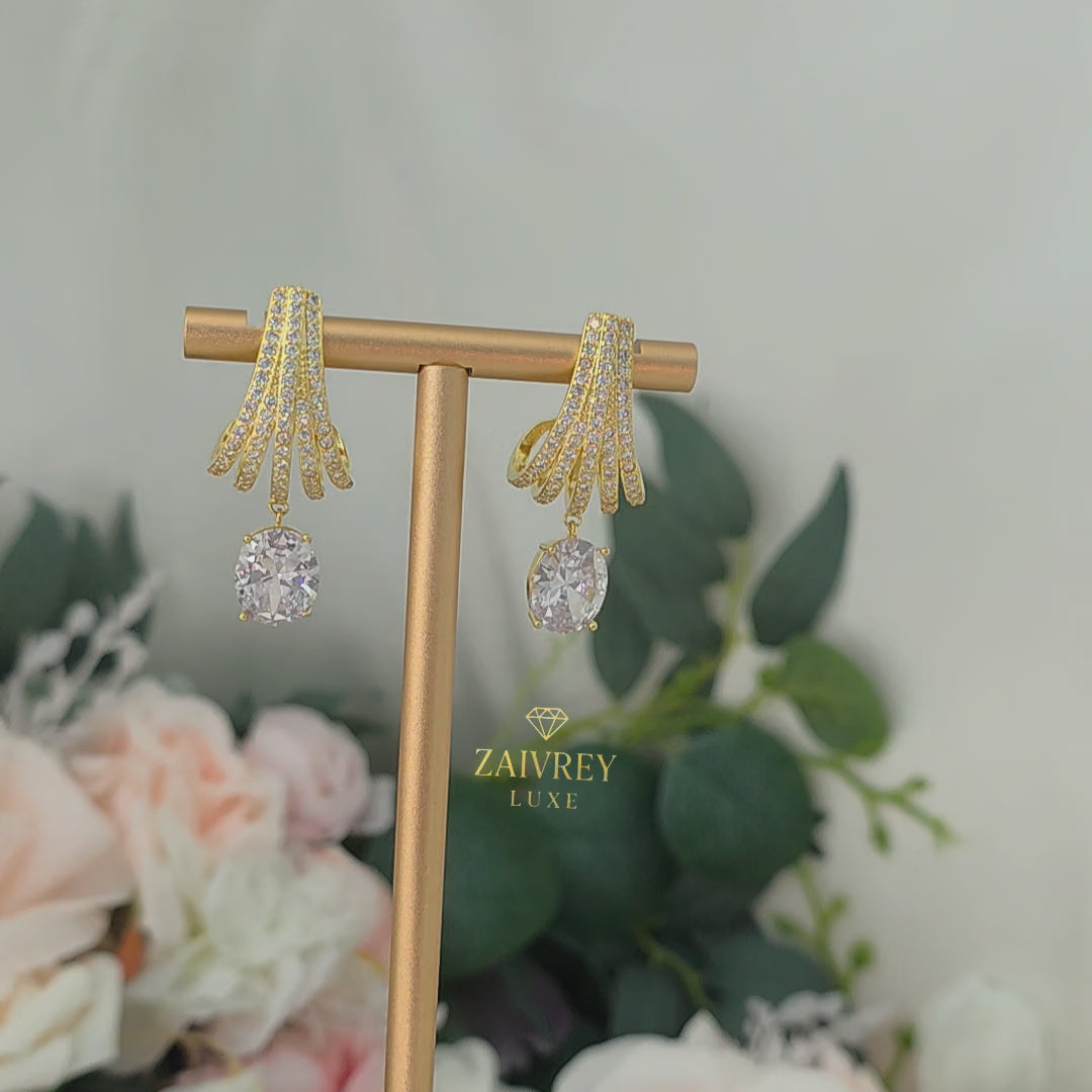 Cascade Cubic Zirconia Drop Earrings | Bridal & Party Jewelry