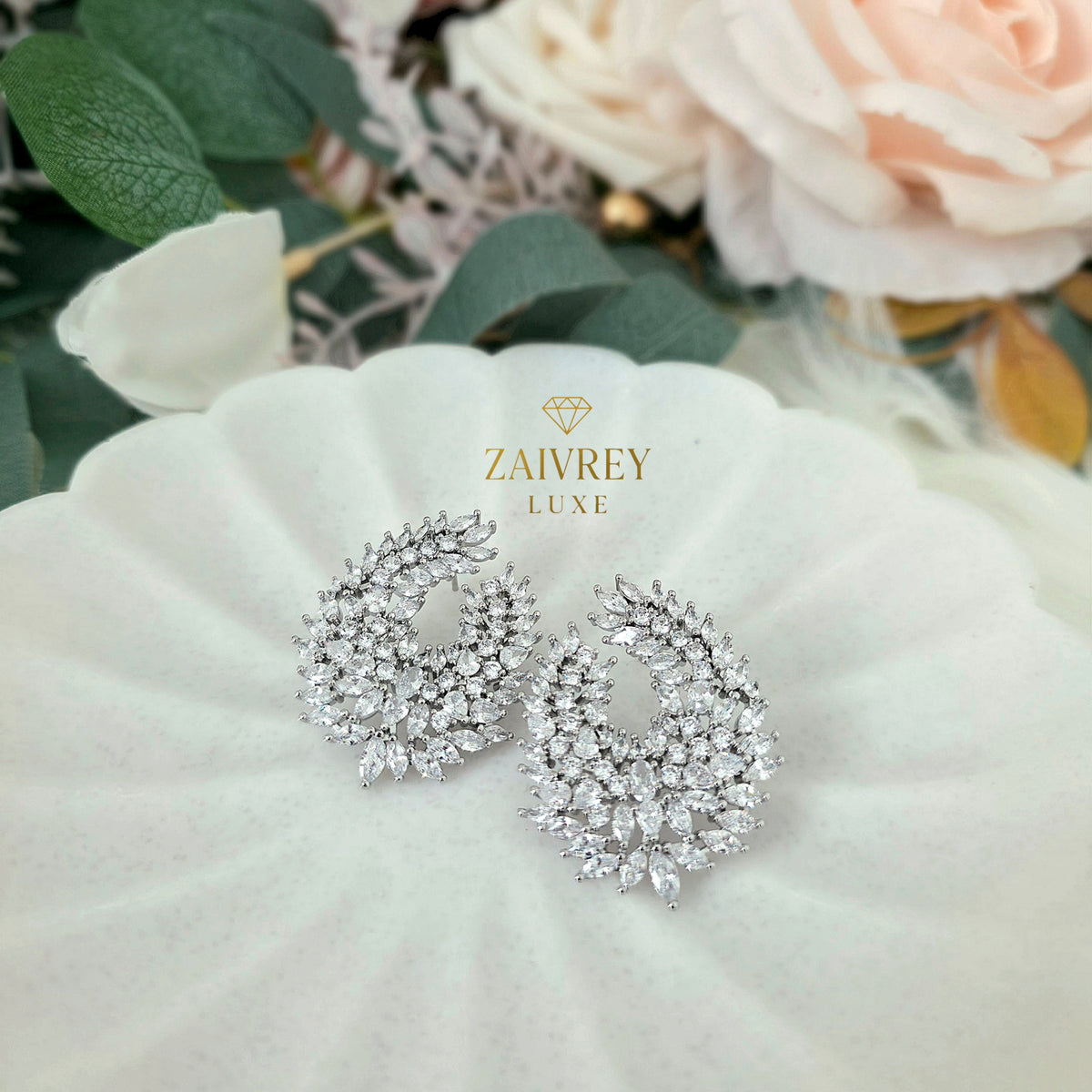 Gorgeous Cubic Zirconia Pavé Statement Earrings