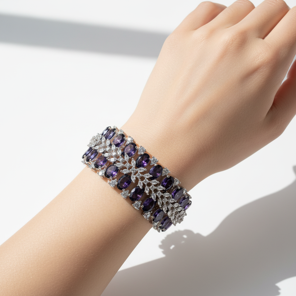 AMÉTHYSTE IMPÉRIA Crystal Weave Cuff