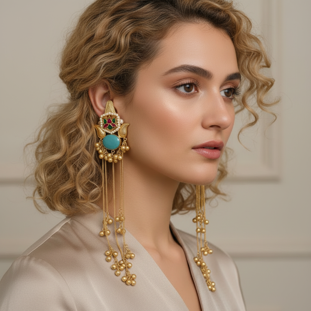 Zehra Kashmiri Pearl Cascade Earrings