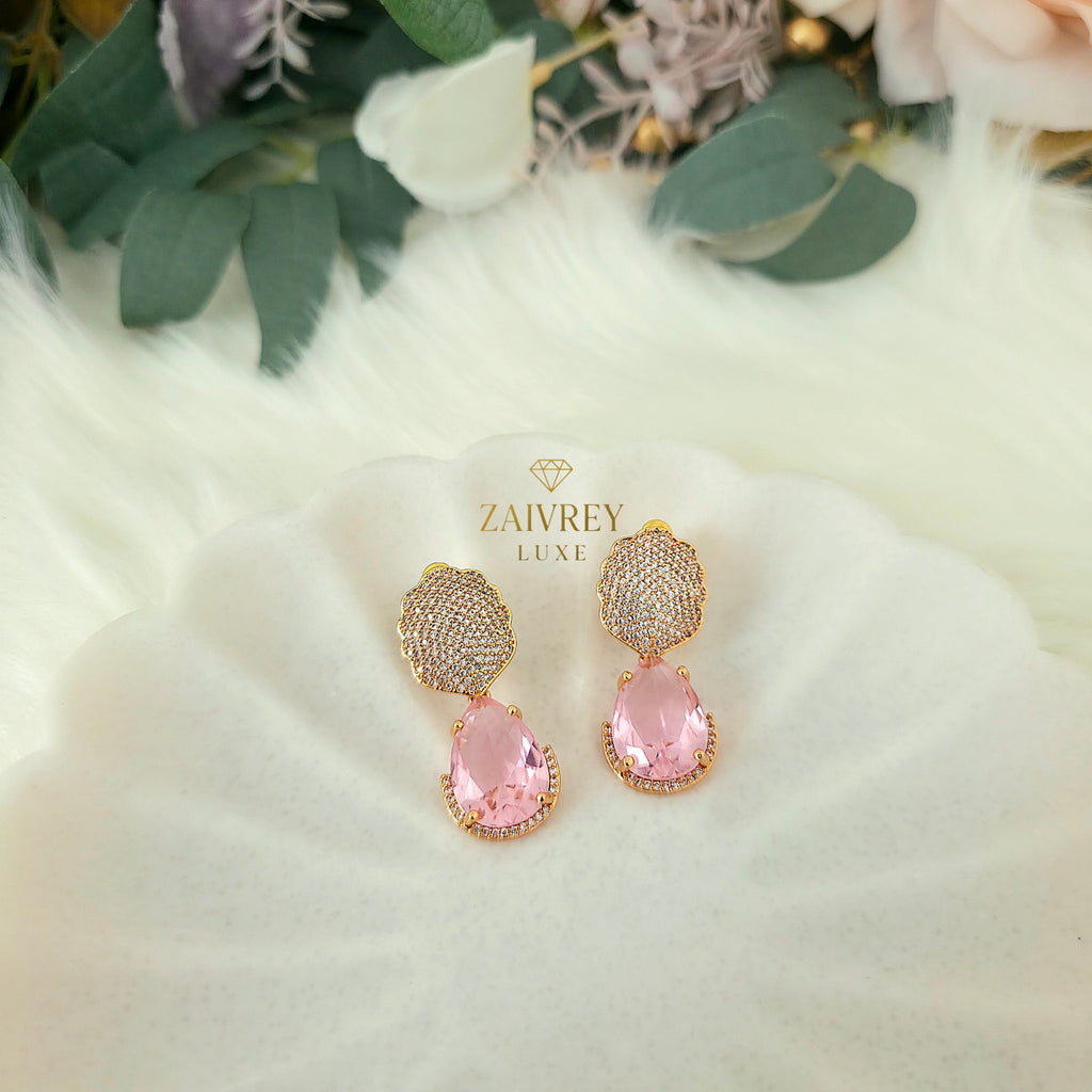 Pavé Petal & Teardrop Cubic Zirconia Earrings | Bridal & Party Jewelry