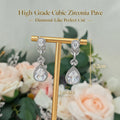 Cubic Zirconia Long Teardrop Earrings | Bridal & Party Jewelry