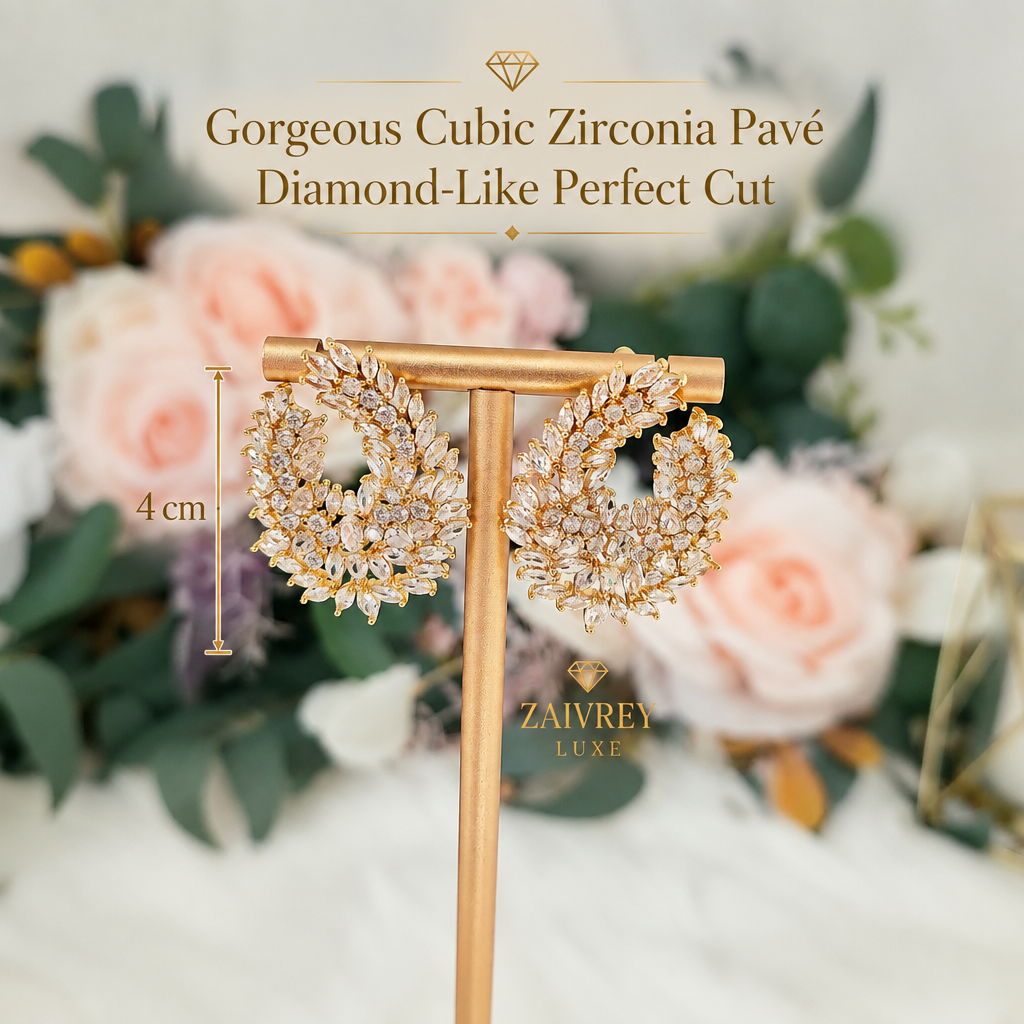 Gorgeous Cubic Zirconia Pavé Statement Earrings