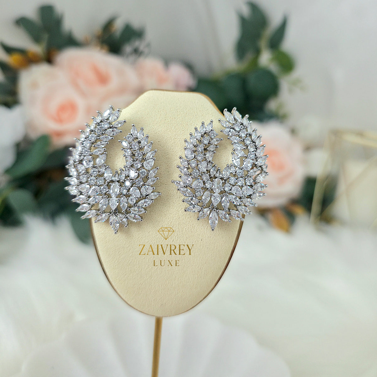 Gorgeous Cubic Zirconia Pavé Statement Earrings
