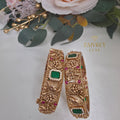 Virasat Emerald Temple Openable Bracelet Pair