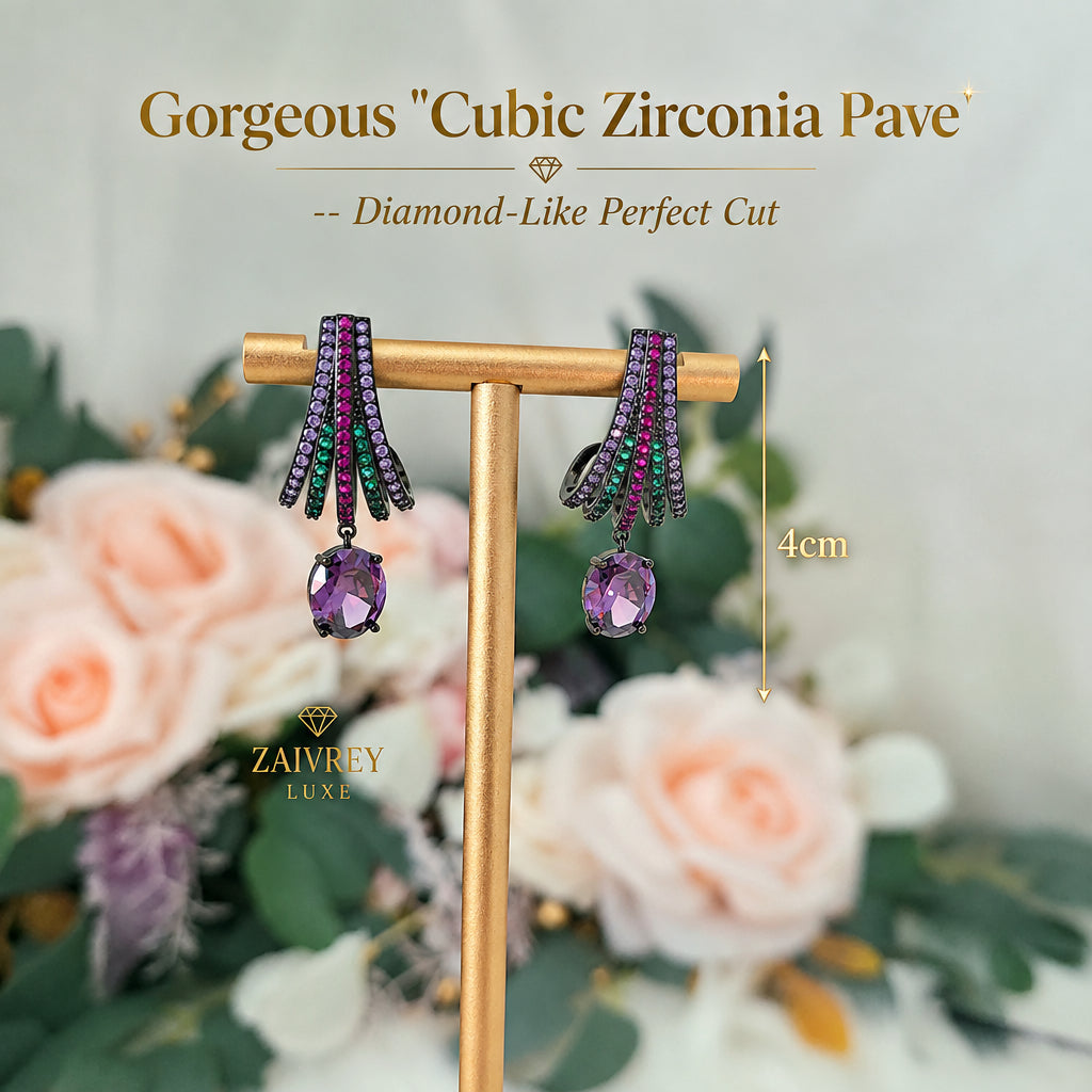 Cascade Cubic Zirconia Drop Earrings | Bridal & Party Jewelry