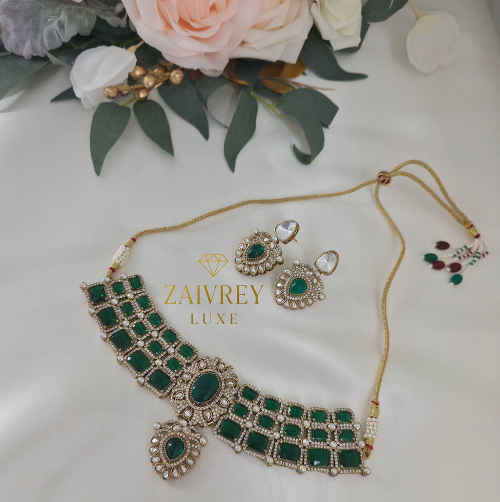 Noor Emerald Royale Choker Set