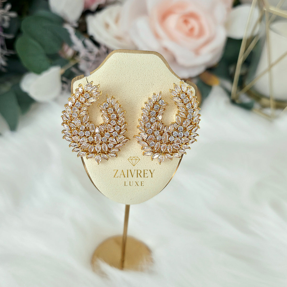 Gorgeous Cubic Zirconia Pavé Statement Earrings