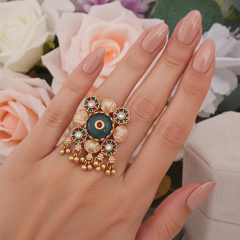Aarini Festive Bloom Statement Ring